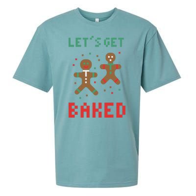 Let's Get Baked Gingerbread Cookie Funny Christmas Sueded Cloud Jersey T-Shirt