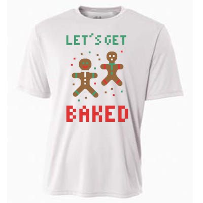 Let's Get Baked Gingerbread Cookie Funny Christmas Cooling Performance Crew T-Shirt