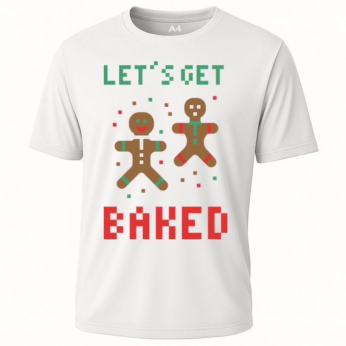 Let's Get Baked Gingerbread Cookie Funny Christmas Cooling Performance Crew T-Shirt