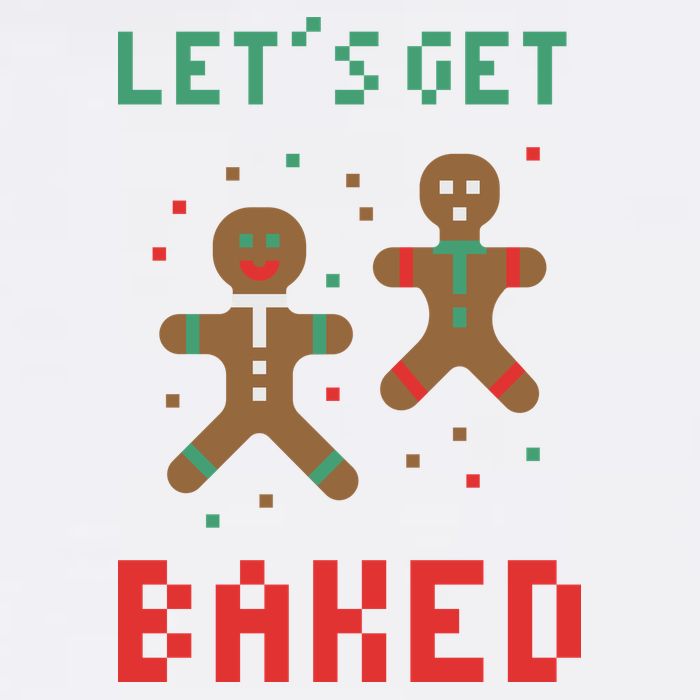 Let's Get Baked Gingerbread Cookie Funny Christmas Cooling Performance Crew T-Shirt