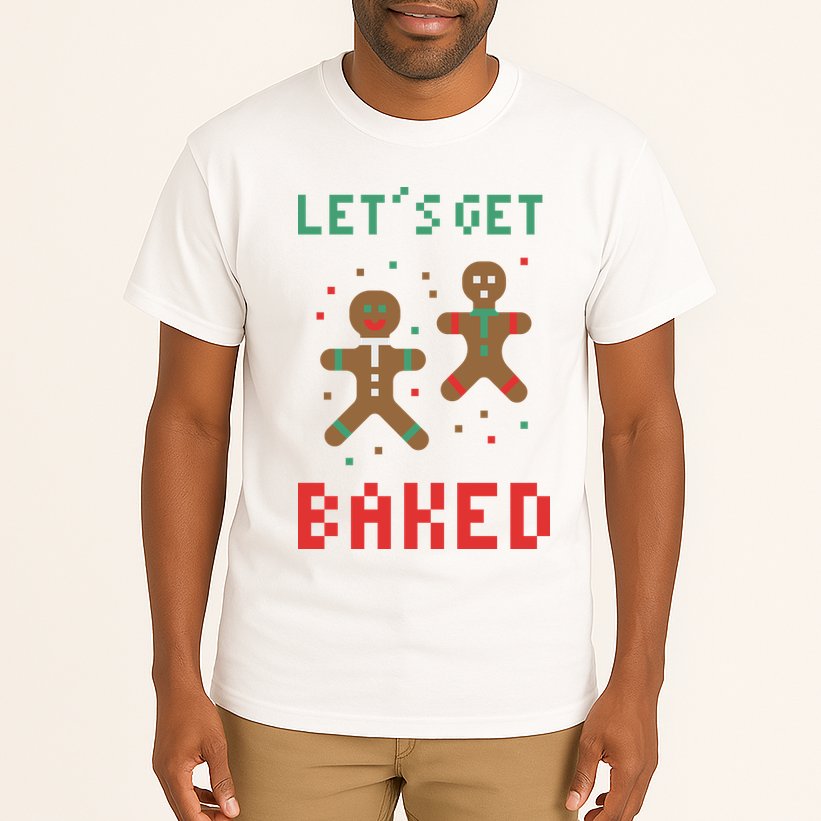 Let's Get Baked Gingerbread Cookie Funny Christmas Tall T-Shirt