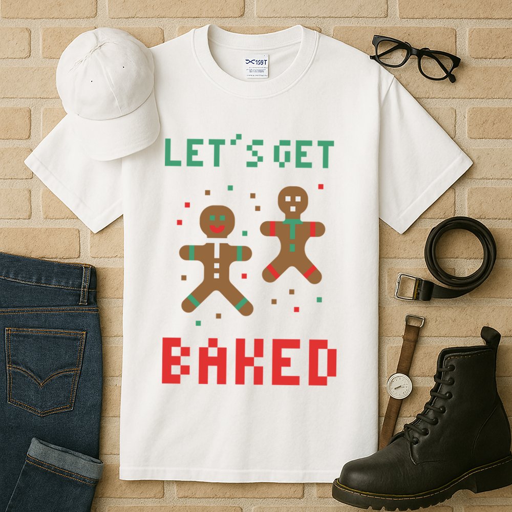 Let's Get Baked Gingerbread Cookie Funny Christmas Tall T-Shirt
