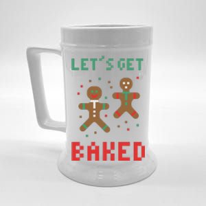 Let's Get Baked Gingerbread Cookie Funny Christmas Beer Stein