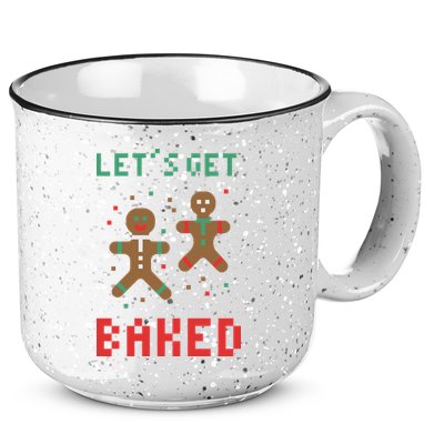 Let's Get Baked Gingerbread Cookie Funny Christmas 15oz Campfire Ceramic Mug