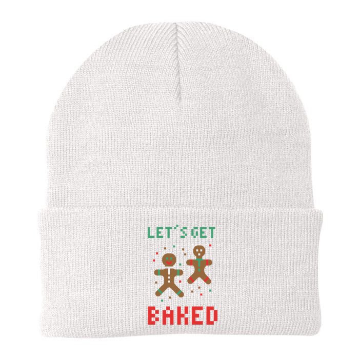 Let's Get Baked Gingerbread Cookie Funny Christmas Knit Cap Winter Beanie