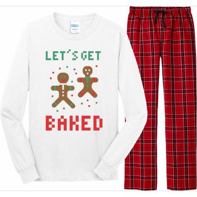 Let's Get Baked Gingerbread Cookie Funny Christmas Long Sleeve Pajama Set