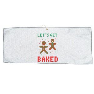 Let's Get Baked Gingerbread Cookie Funny Christmas Large Microfiber Waffle Golf Towel