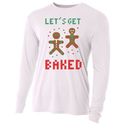 Let's Get Baked Gingerbread Cookie Funny Christmas Cooling Performance Long Sleeve Crew