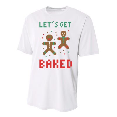 Let's Get Baked Gingerbread Cookie Funny Christmas Performance Sprint T-Shirt