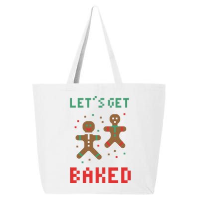 Let's Get Baked Gingerbread Cookie Funny Christmas 25L Jumbo Tote