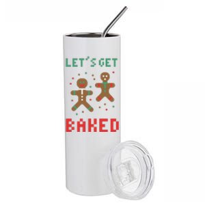 Let's Get Baked Gingerbread Cookie Funny Christmas Stainless Steel Tumbler