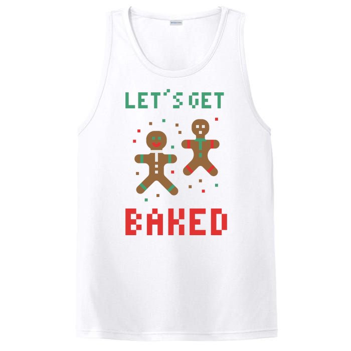 Let's Get Baked Gingerbread Cookie Funny Christmas PosiCharge Competitor Tank