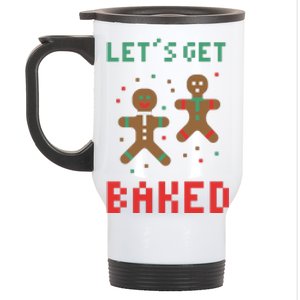 Let's Get Baked Gingerbread Cookie Funny Christmas Stainless Steel Travel Mug