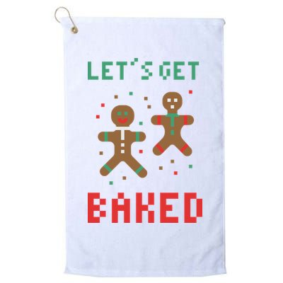 Let's Get Baked Gingerbread Cookie Funny Christmas Golf Towel