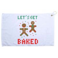 Let's Get Baked Gingerbread Cookie Funny Christmas Grommeted Golf Towel