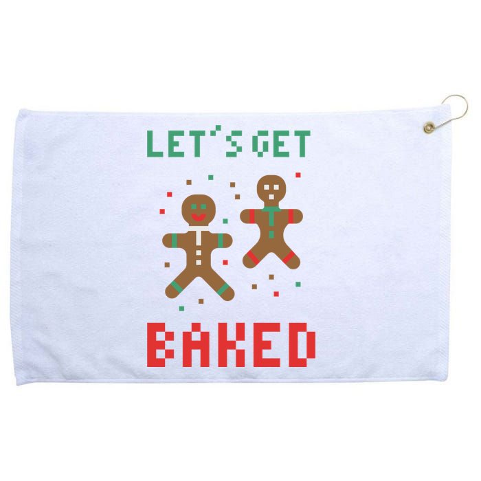 Let's Get Baked Gingerbread Cookie Funny Christmas Grommeted Golf Towel