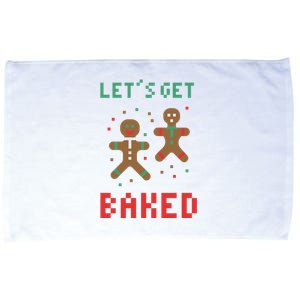 Let's Get Baked Gingerbread Cookie Funny Christmas Microfiber Hand Towel