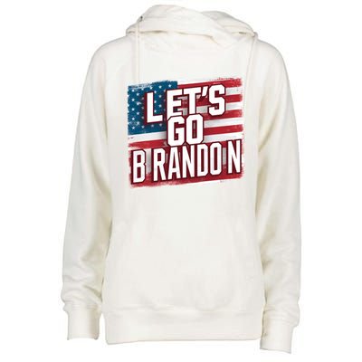 Let’S Go Brandon Conservative Us Flag Gift Womens Funnel Neck Pullover Hood