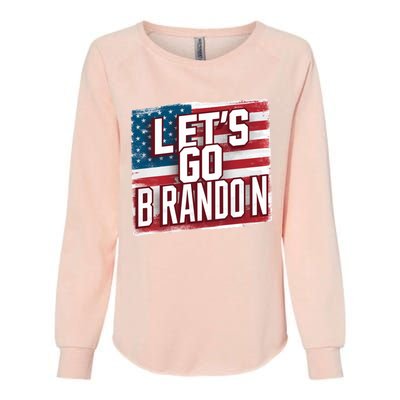 Let’S Go Brandon Conservative Us Flag Gift Womens California Wash Sweatshirt