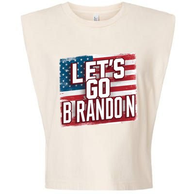 Let’S Go Brandon Conservative Us Flag Gift Garment-Dyed Women's Muscle Tee