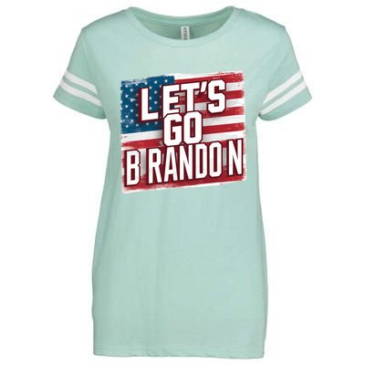 Let’S Go Brandon Conservative Us Flag Gift Enza Ladies Jersey Football T-Shirt