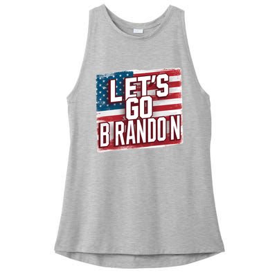 Let’S Go Brandon Conservative Us Flag Gift Ladies PosiCharge Tri-Blend Wicking Tank