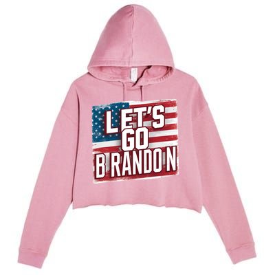 Let’S Go Brandon Conservative Us Flag Gift Crop Fleece Hoodie