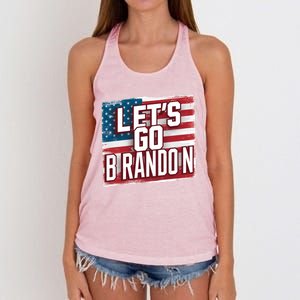 Let’S Go Brandon Conservative Us Flag Gift Women's Knotted Racerback Tank