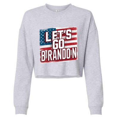 Let’S Go Brandon Conservative Us Flag Gift Cropped Pullover Crew