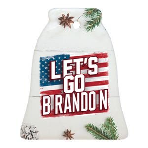 Let’S Go Brandon Conservative Us Flag Gift Ceramic Bell Ornament