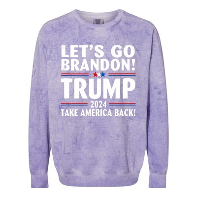 Lets Go Brandon Trump 2024 Take America Back Colorblast Crewneck Sweatshirt