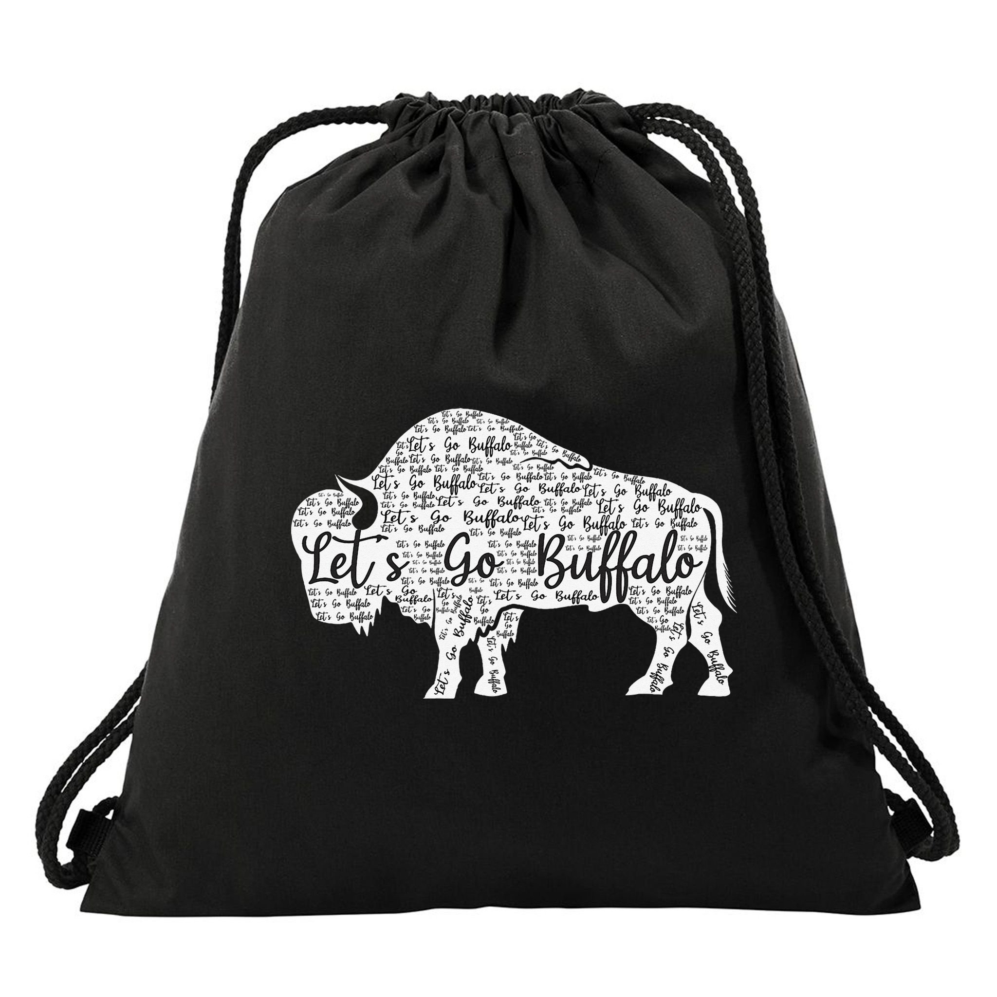 Lets Go Buffalo New York Buffalo Sports Fan Buffalo Drawstring Bag