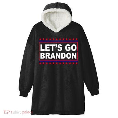 Let's Go Brandon Street Neon Sign Hooded Wearable Blanket
