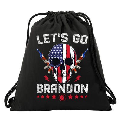 Let's Go Brandon 4th Of July Drawstring Bag