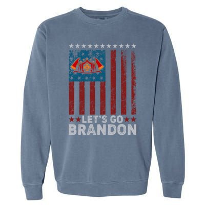 Lets Go Brandon Funny Anti Biden Us Flag Garment-Dyed Sweatshirt