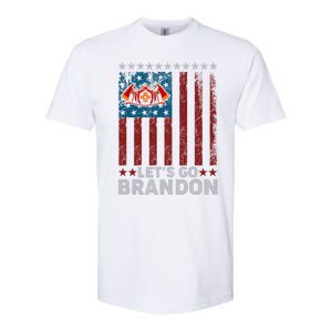 Lets Go Brandon Funny Anti Biden Us Flag Softstyle CVC T-Shirt