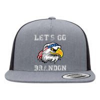 Let's Go Brandon Impeach President Funny Costume Eagle American Flag Flat Bill Trucker Hat