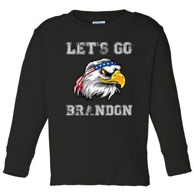 Let's Go Brandon Impeach President Funny Costume Eagle American Flag Toddler Long Sleeve Shirt