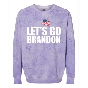 Let's Go Brandon Waving American Flag Colorblast Crewneck Sweatshirt