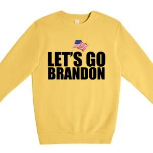 Let's Go Brandon Waving American Flag Premium Crewneck Sweatshirt