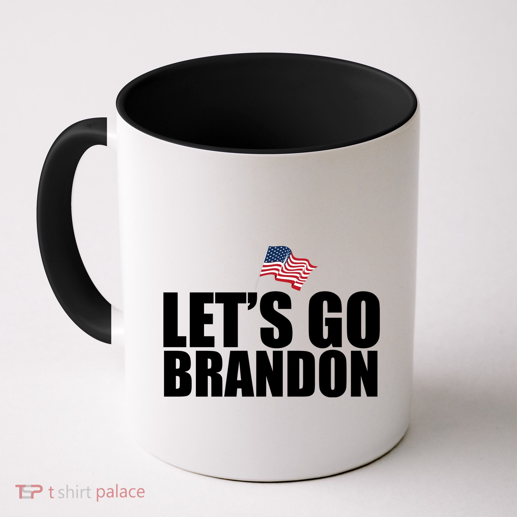 Let's Go Brandon Waving American Flag Coffee Mug