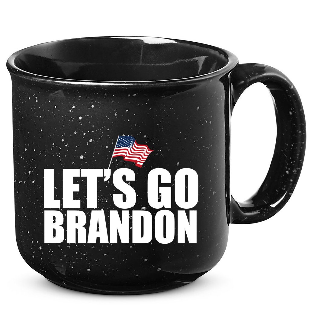 Let's Go Brandon Waving American Flag 15oz Campfire Ceramic Mug