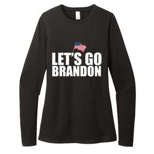 Let's Go Brandon Waving American Flag Womens CVC Long Sleeve Shirt