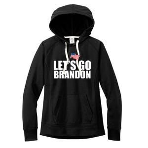 Let's Go Brandon Waving American Flag Women's Fleece Hoodie