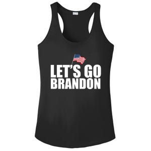 Let's Go Brandon Waving American Flag Ladies PosiCharge Competitor Racerback Tank