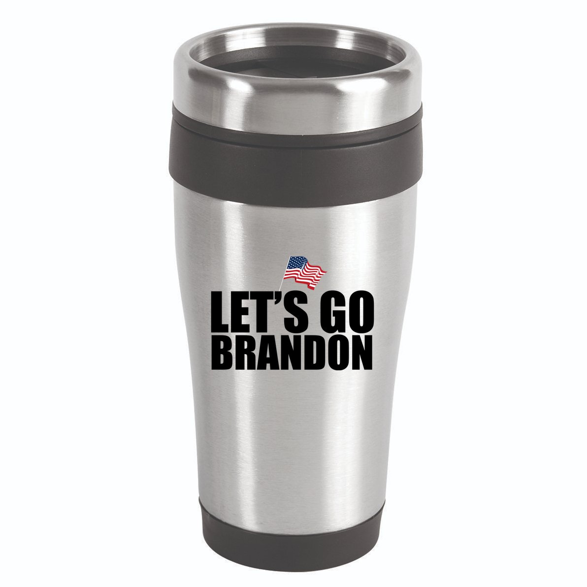 Let's Go Brandon Waving American Flag 16oz Travel Tumbler