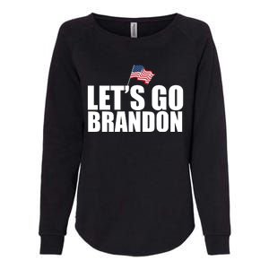 Let's Go Brandon Waving American Flag Womens California Wash Sweatshirt