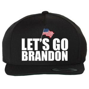 Let's Go Brandon Waving American Flag Wool Snapback Cap