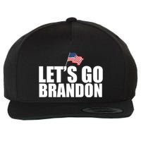 Let's Go Brandon Waving American Flag Wool Snapback Cap