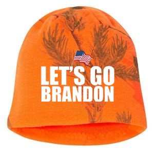 Let's Go Brandon Waving American Flag Kati - Camo Knit Beanie